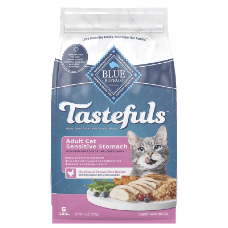 Blue Buffalo Tastefuls Sensitive Stomach Chicken & Brown Rice Recipe by Blue Buffalo — dry kibble food for cats