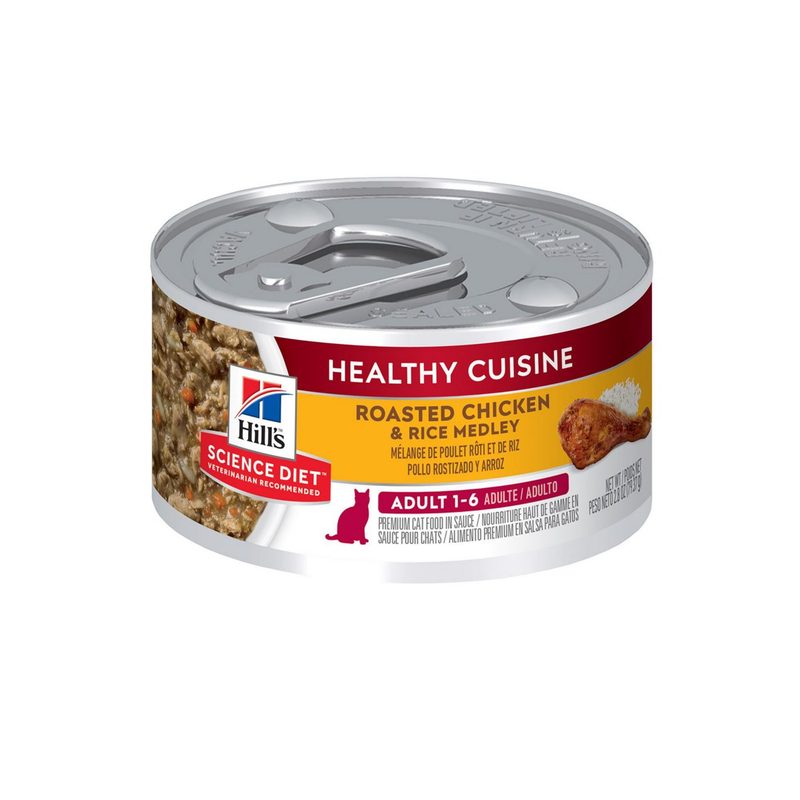 Hill's Science Diet Adult Healthy Cuisine Roasted Chicken & Rice Medley Wet Cat Food by Hill's Pet Nutrition — wet canned food for cats