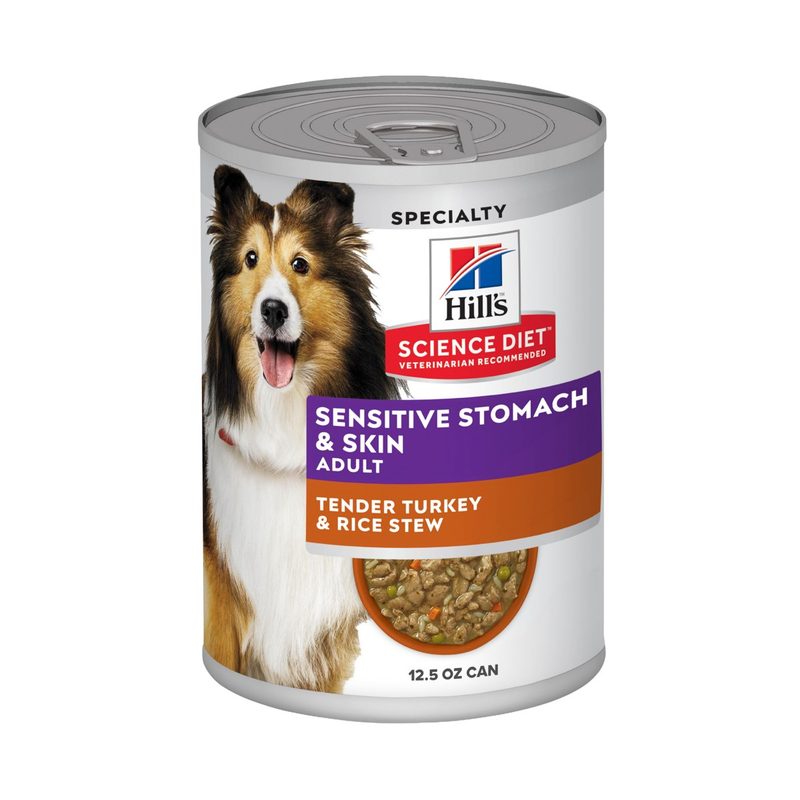 Hill's Science Diet Adult Sensitive Stomach & Skin Tender Turkey & Rice Stew Wet Dog Food by Hill's Pet Nutrition — wet canned food for dogs