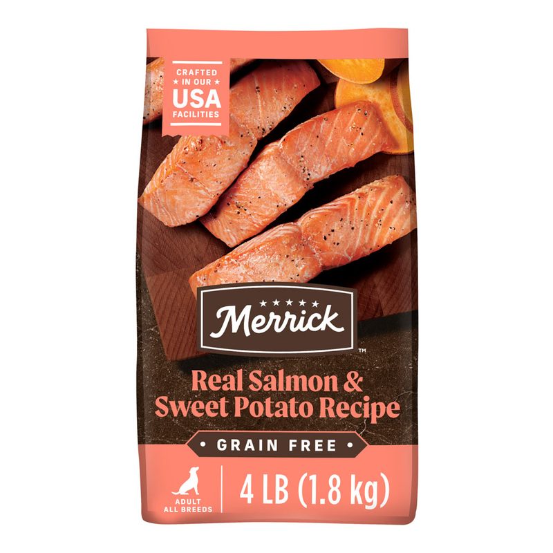 Merrick Grain-Free Real Salmon + Sweet Potato Recipe Dry Dog Food by Merrick Pet Care — dry kibble food for dogs